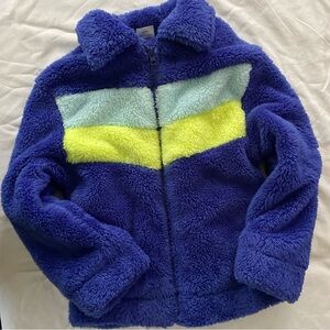 Wonder Nation Youth girls long sleeve full zip plush jacket,   Size M(7-8)